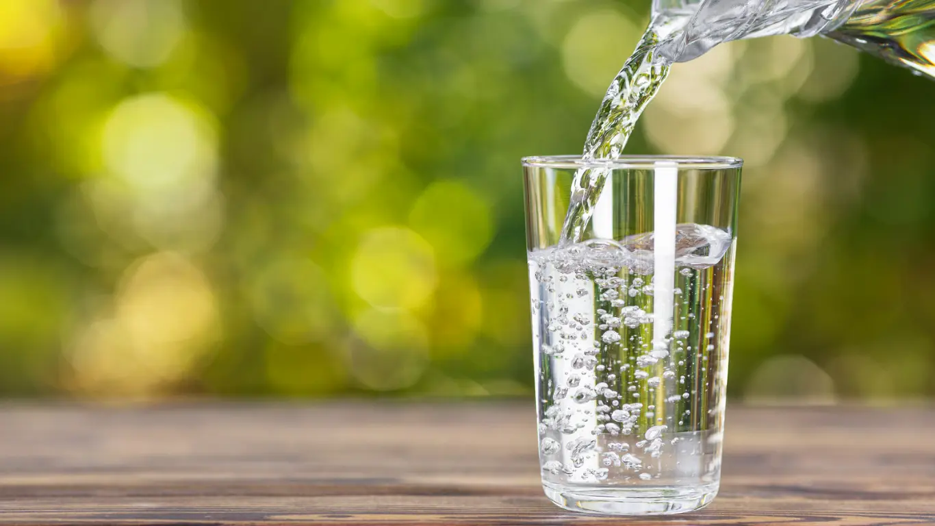 water pouring into glass